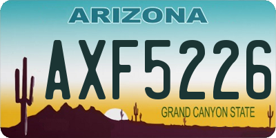AZ license plate AXF5226