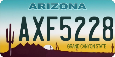 AZ license plate AXF5228