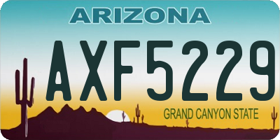 AZ license plate AXF5229