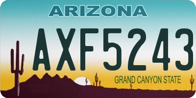 AZ license plate AXF5243