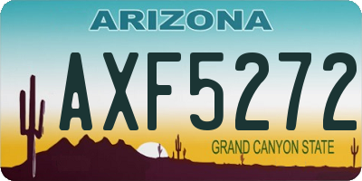 AZ license plate AXF5272