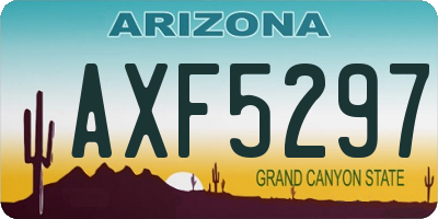 AZ license plate AXF5297