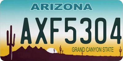 AZ license plate AXF5304