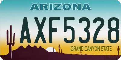 AZ license plate AXF5328