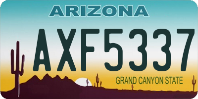 AZ license plate AXF5337