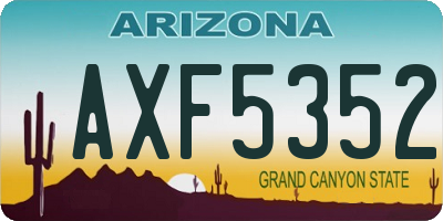 AZ license plate AXF5352