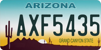 AZ license plate AXF5435