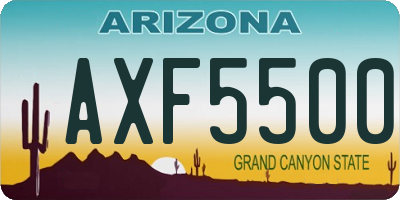 AZ license plate AXF5500