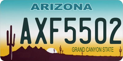 AZ license plate AXF5502