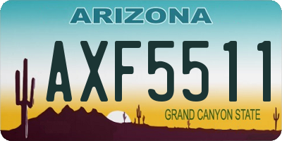 AZ license plate AXF5511