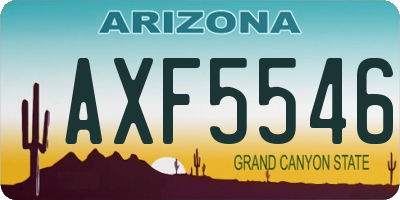 AZ license plate AXF5546