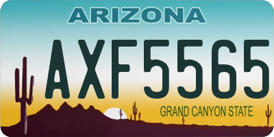 AZ license plate AXF5565
