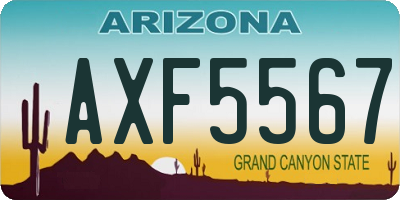 AZ license plate AXF5567