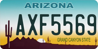 AZ license plate AXF5569