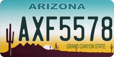 AZ license plate AXF5578