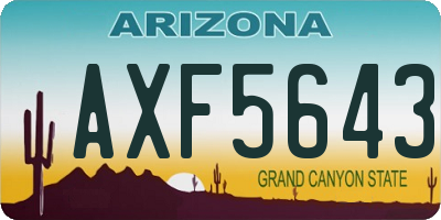 AZ license plate AXF5643
