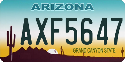 AZ license plate AXF5647
