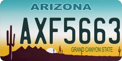 AZ license plate AXF5663