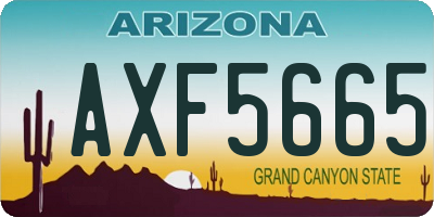 AZ license plate AXF5665