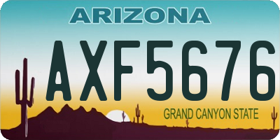 AZ license plate AXF5676
