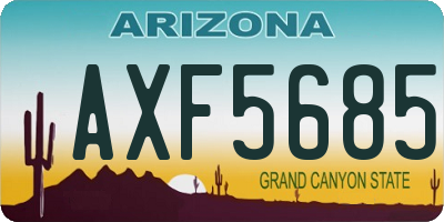 AZ license plate AXF5685