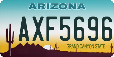 AZ license plate AXF5696