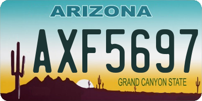AZ license plate AXF5697
