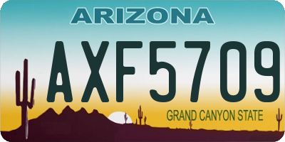 AZ license plate AXF5709