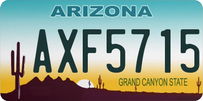 AZ license plate AXF5715