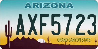AZ license plate AXF5723