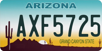 AZ license plate AXF5725
