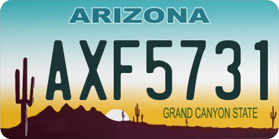 AZ license plate AXF5731