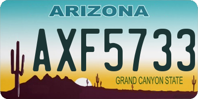 AZ license plate AXF5733