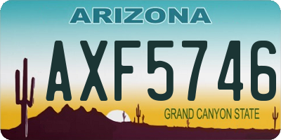 AZ license plate AXF5746