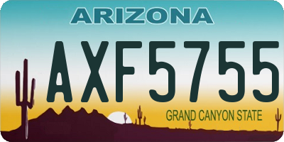 AZ license plate AXF5755