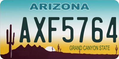 AZ license plate AXF5764