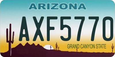 AZ license plate AXF5770