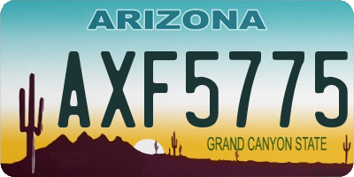 AZ license plate AXF5775