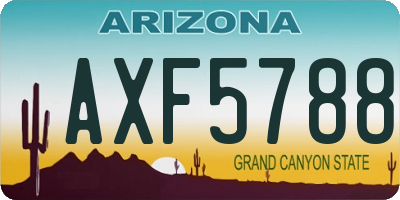 AZ license plate AXF5788