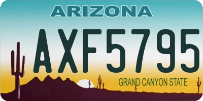 AZ license plate AXF5795