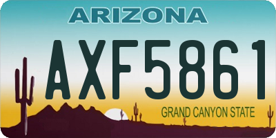 AZ license plate AXF5861