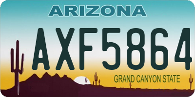 AZ license plate AXF5864