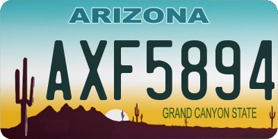 AZ license plate AXF5894
