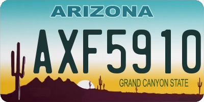 AZ license plate AXF5910