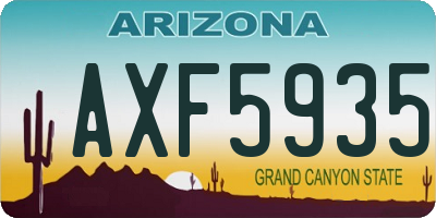 AZ license plate AXF5935
