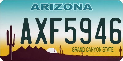 AZ license plate AXF5946