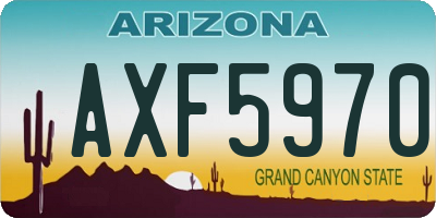 AZ license plate AXF5970