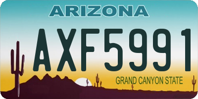 AZ license plate AXF5991