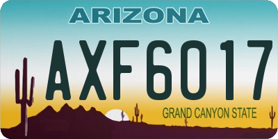 AZ license plate AXF6017
