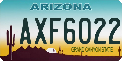 AZ license plate AXF6022